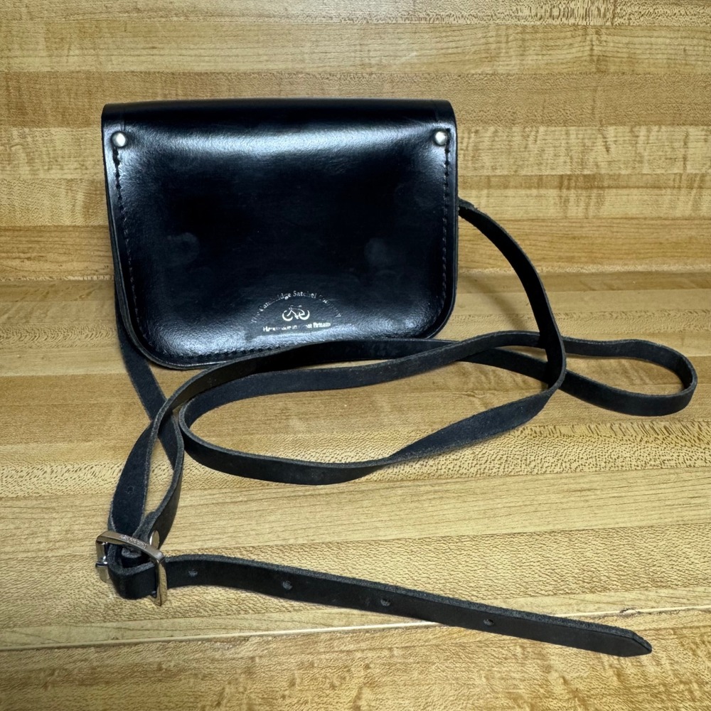 The Cambridge Satchel Company Mini Leather Crossbody Bag Black White Two Tone